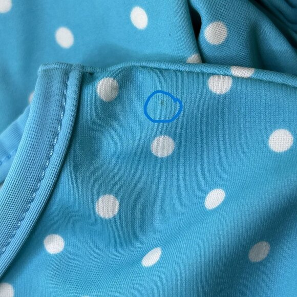 Talbots Miraclesuit Size M Blue Polka Dot Swim Ruching Rash Guard UPF 50 - Picture 13 of 13
